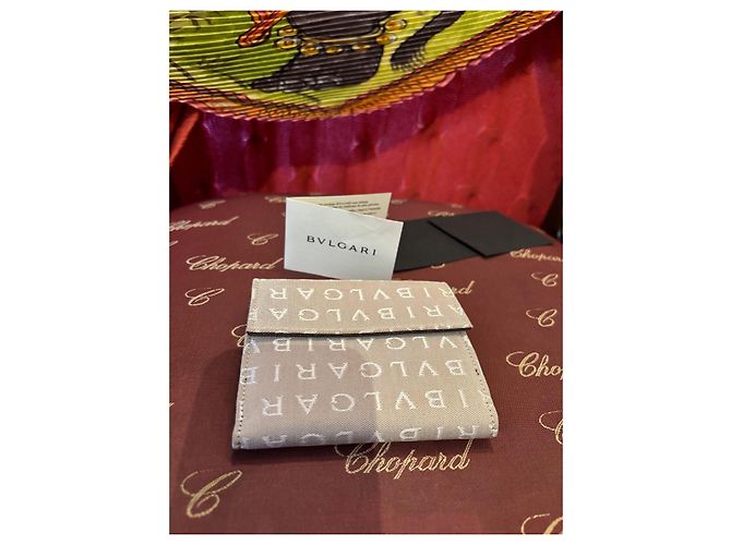 Portafoglio Bulgari Monogramma Beige e Pelle Marrone - vista 2