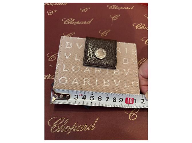Portafoglio Bulgari Monogramma Beige e Pelle Marrone - vista 5