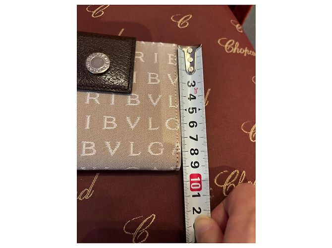 Portafoglio Bulgari Monogramma Beige e Pelle Marrone - vista 6