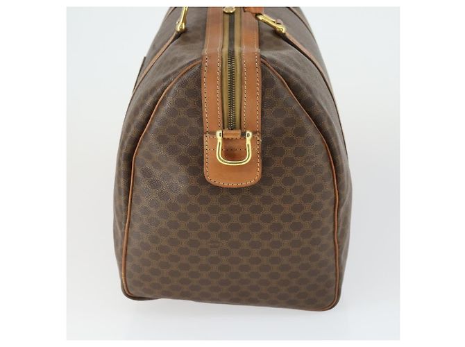 Céline Borsa Boston Macadam Vintage Celine in tela e pelle Marrone - vista 3