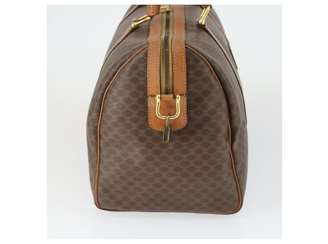 Céline Borsa Boston Macadam Vintage Celine in tela e pelle Marrone - vista 4