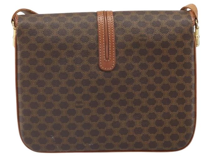 Céline Celine Vintage Macadam Tela e Pelle Marrone - vista 2