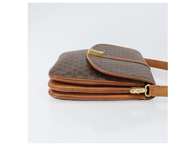 Céline Celine Vintage Macadam Tela e Pelle Marrone - vista 3