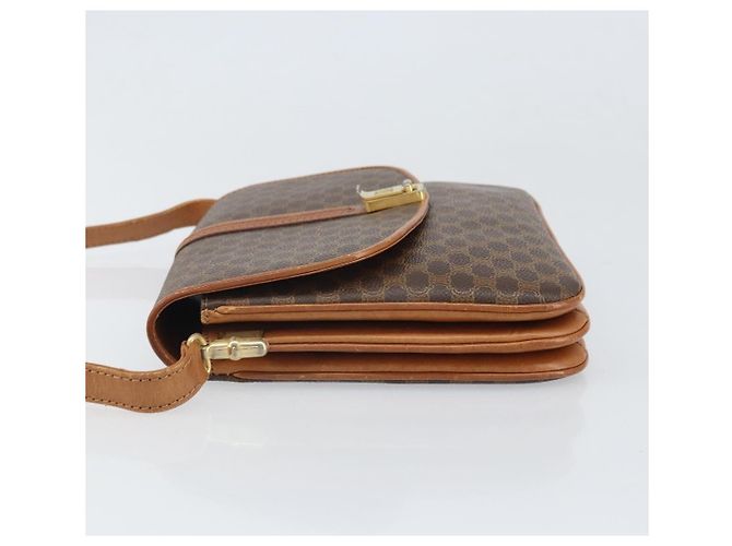 Céline Celine Vintage Macadam Tela e Pelle Marrone - vista 4