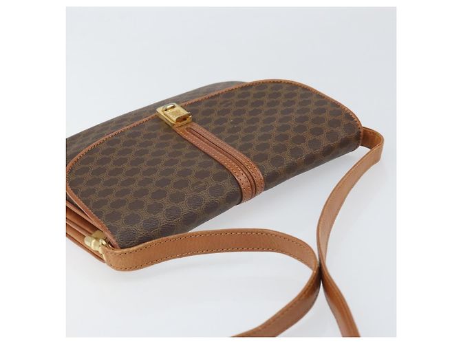 Céline Celine Vintage Macadam Tela e Pelle Marrone - vista 5