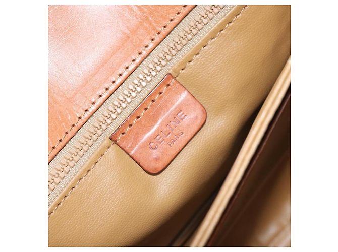 Céline Celine Vintage Macadam Tela e Pelle Marrone - vista 6