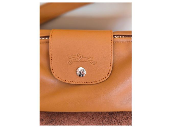 Sac à bandoulière Longchamp Le Pliage Xtra en cuir Caramel - vue 5