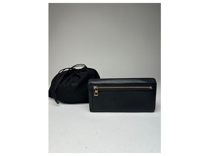 Vintage Loewe Madrid Leather Wallet Black - view 12