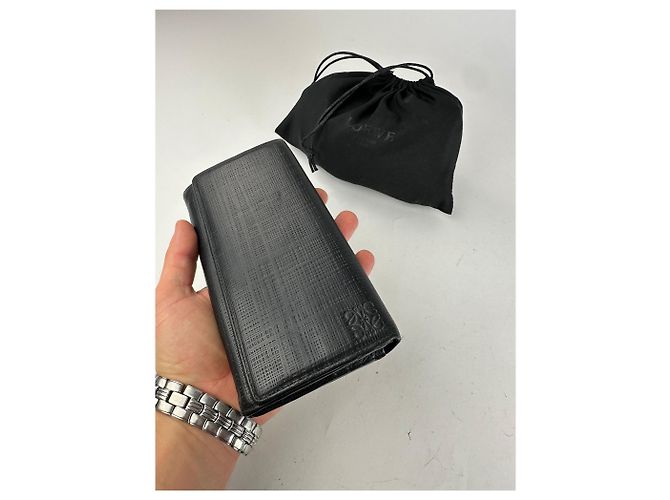 Vintage Loewe Madrid Leather Wallet Black - view 3