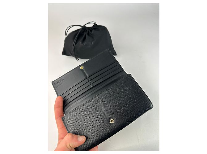 Vintage Loewe Madrid Leather Wallet Black - view 4
