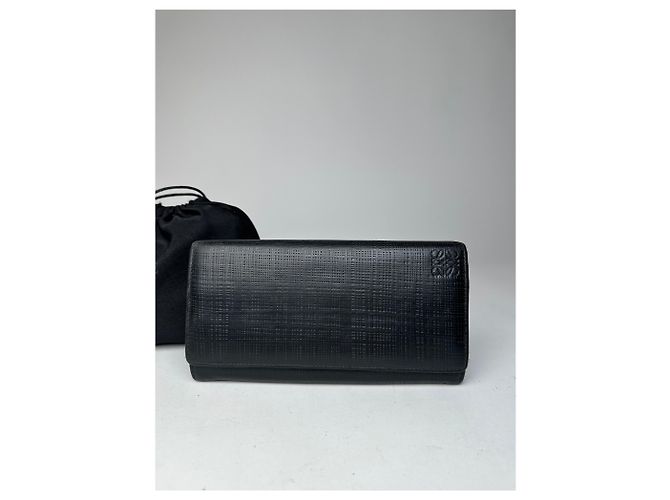 Vintage Loewe Madrid Leather Wallet Black - view 5