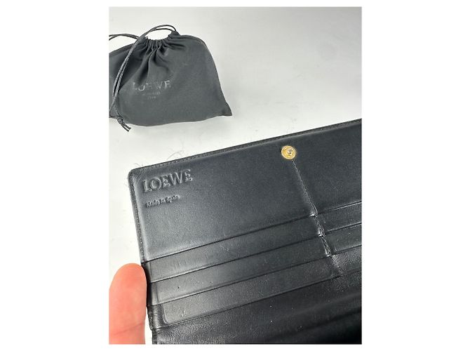 Vintage Loewe Madrid Leather Wallet Black - view 6