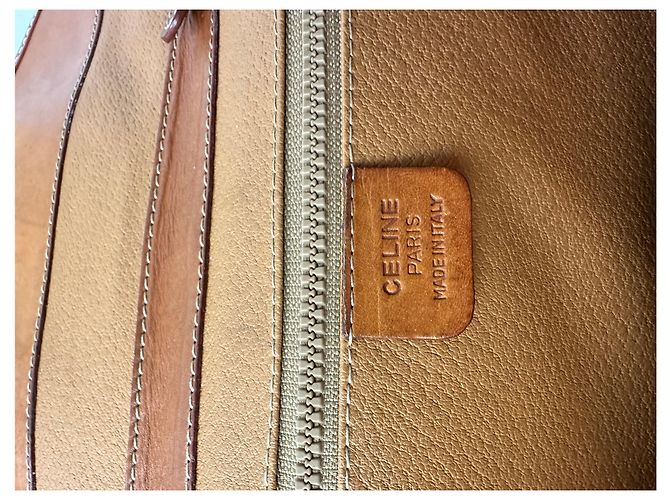 Céline Vintage Crline Paris Triomphe Monogramm Leder Schulter- / Umhängetasche Braun - Ansicht 5
