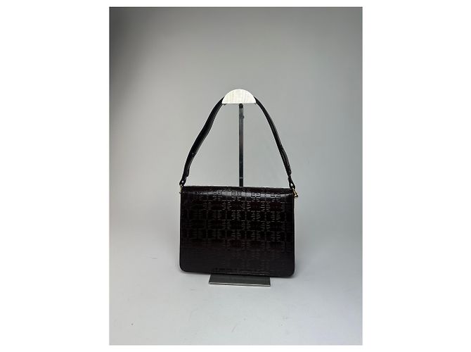 Vintage Givenchy Monogramm Leder 2-Wege Tasche Braun - Ansicht 15
