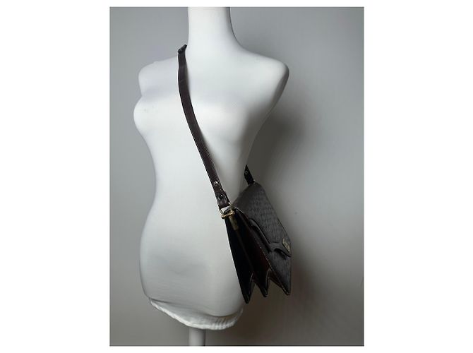 Vintage Givenchy Monogramm Leder 2-Wege Tasche Braun - Ansicht 7
