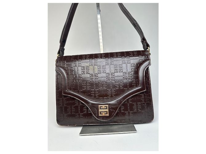 Vintage Givenchy Monogramm Leder 2-Wege Tasche Braun - Ansicht 9
