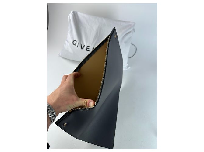 Vintage Givenchy Antigona Leder Clutch Anthrazit Anthrazitgrau - Ansicht 10