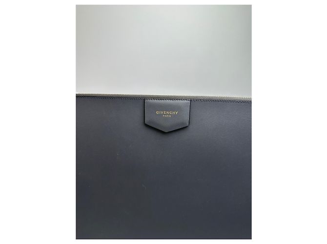 Vintage Givenchy Antigona Leder Clutch Anthrazit Anthrazitgrau - Ansicht 4