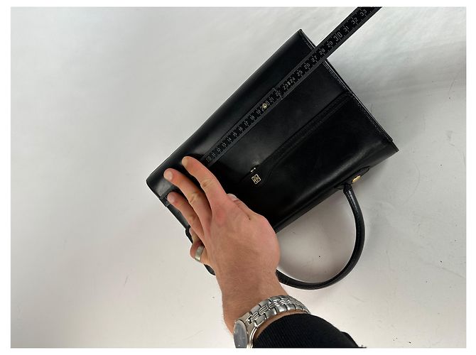 Vintage Givenchy Lederhandtasche Schwarz - Ansicht 10