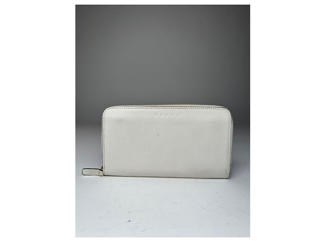 Vintage Marni Zippy Leather wallet White - view 10