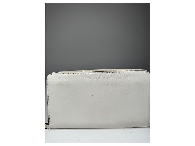 Vintage Marni Zippy Leather wallet White - view 5