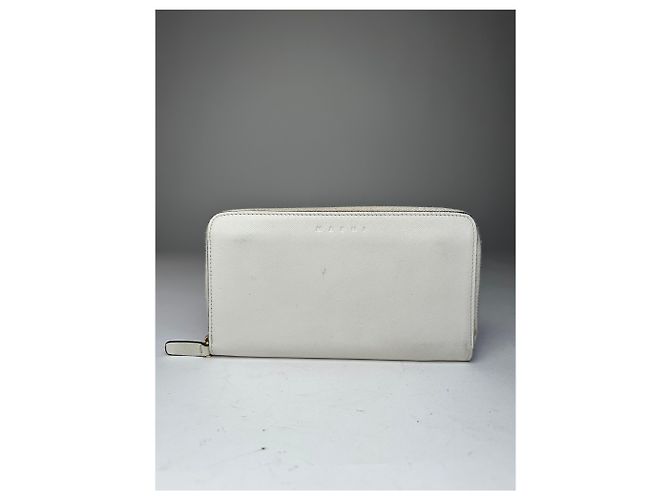 Vintage Marni Zippy Leather wallet White - view 7