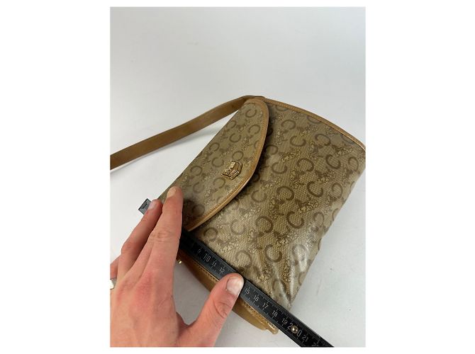 Triomphe Céline Bolso de hombro / bandolera vintage Celine Monogram dorado beige - vista 12