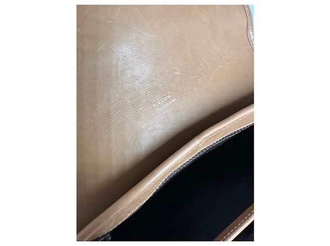 Triomphe Céline Bolso de hombro / bandolera vintage Celine Monogram dorado beige - vista 4