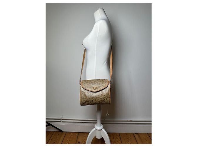 Triomphe Céline Bolso de hombro / bandolera vintage Celine Monogram dorado beige - vista 8