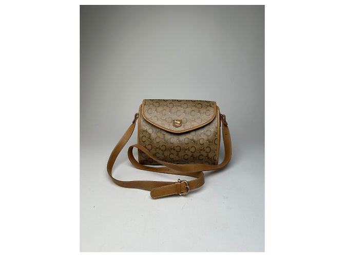 Triomphe Céline Bolso de hombro / bandolera vintage Celine Monogram dorado beige - vista 9