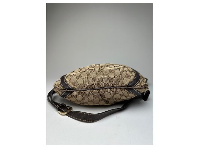 Borsa a spalla / crossbody D-Ring vintage Gucci monogramma beige marrone - vista 10