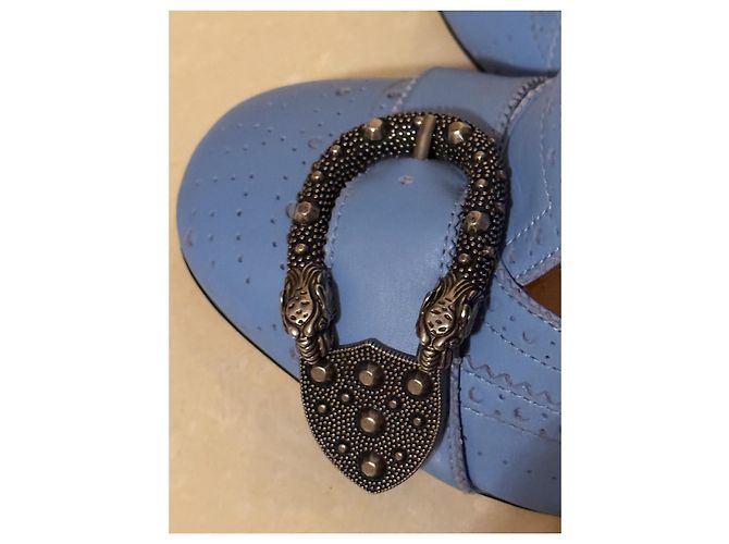 Décolleté Gucci in pelle blu 36 - vista 10