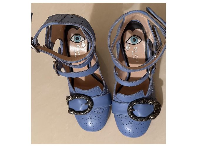 Décolleté Gucci in pelle blu 36 - vista 12