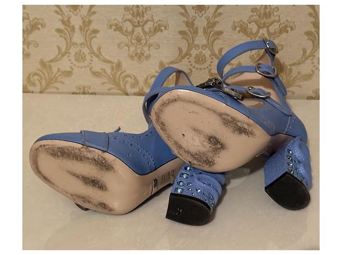 Décolleté Gucci in pelle blu 36 - vista 15