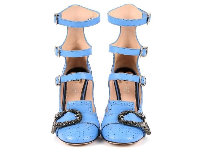 Décolleté Gucci in pelle blu 36 - vista 2