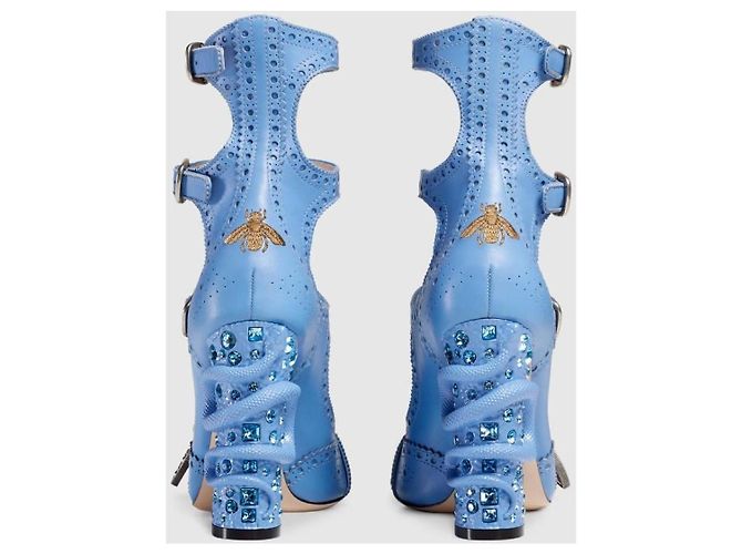 Décolleté Gucci in pelle blu 36 - vista 4