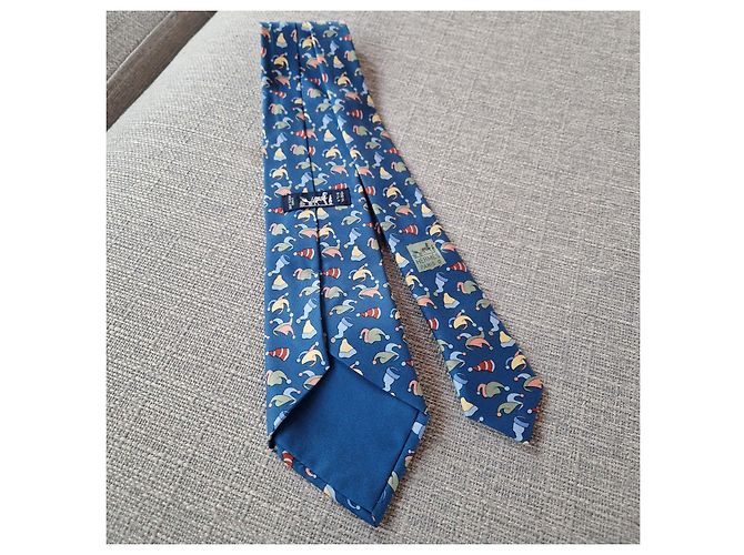 Cravatta Hermès nuovissima in seta Blu Multicolore - vista 5