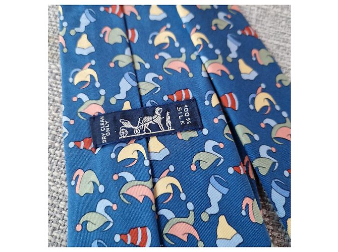 Cravatta Hermès nuovissima in seta Blu Multicolore - vista 6