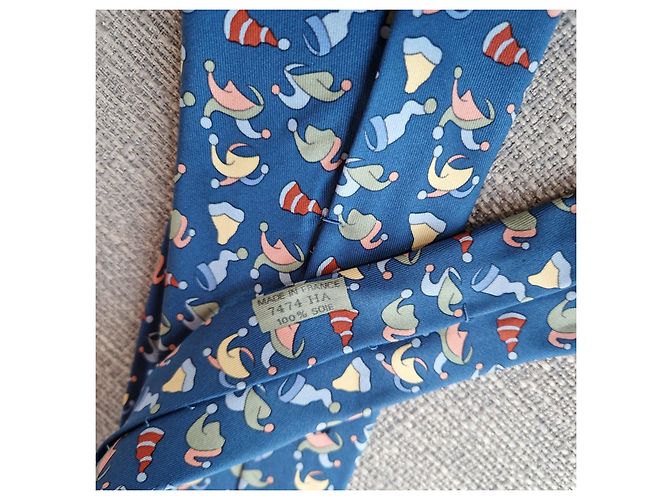 Cravatta Hermès nuovissima in seta Blu Multicolore - vista 7