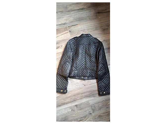 Chaqueta de Cuero Acolchada D&G Negro - vista 2