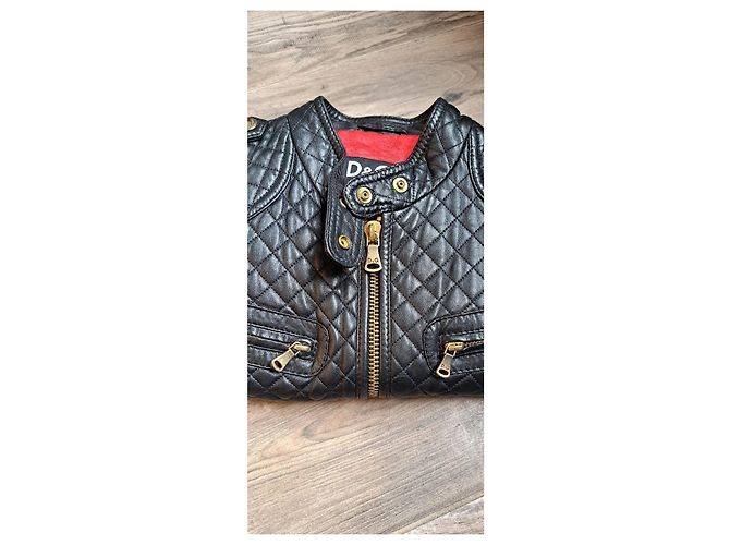 Chaqueta de Cuero Acolchada D&G Negro - vista 3