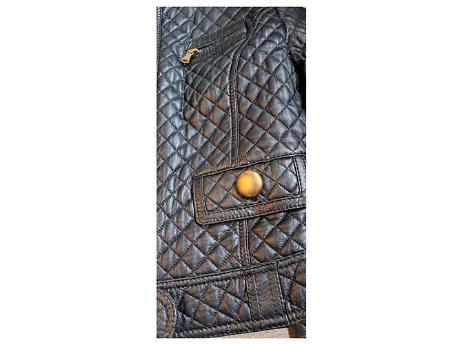 Chaqueta de Cuero Acolchada D&G Negro - vista 6
