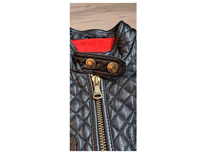 Chaqueta de Cuero Acolchada D&G Negro - vista 7