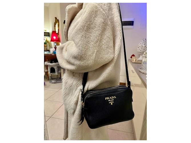 Borsa a tracolla Prada in pelle nera Nero - vista 20