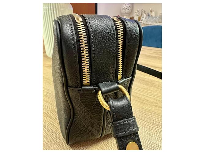 Borsa a tracolla Prada in pelle nera Nero - vista 8