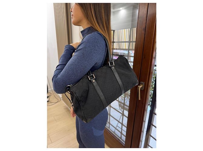 Borsa a mano Gucci in tela GG nera Nero - vista 16