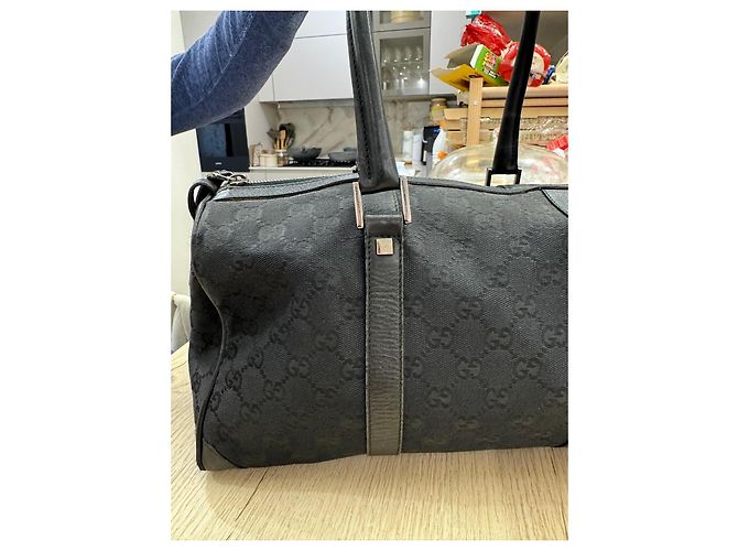 Borsa a mano Gucci in tela GG nera Nero - vista 3