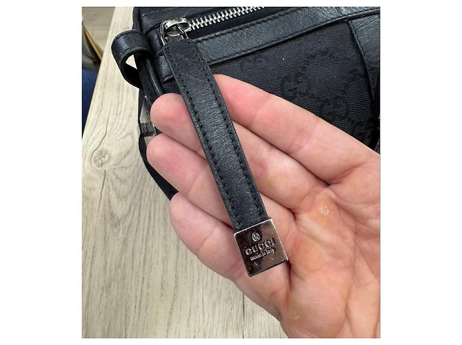 Borsa a mano Gucci in tela GG nera Nero - vista 4