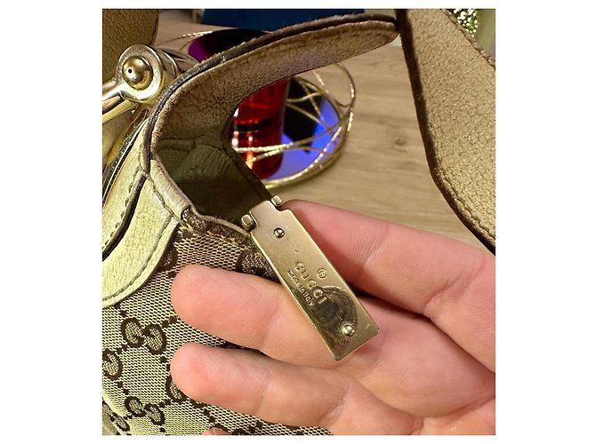 Borsa Gucci Hobo Monogram Marrone Beige - vista 9