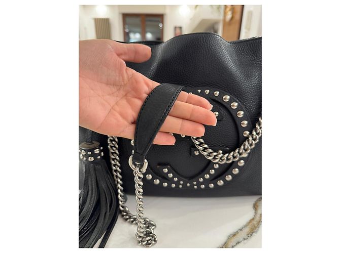 Borsa Gucci soho in pelle nera con borchie limited edition Nero - vista 10